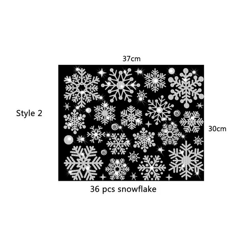 Glitter Sneeuwvlok Raamstickers – Goud & Zilver