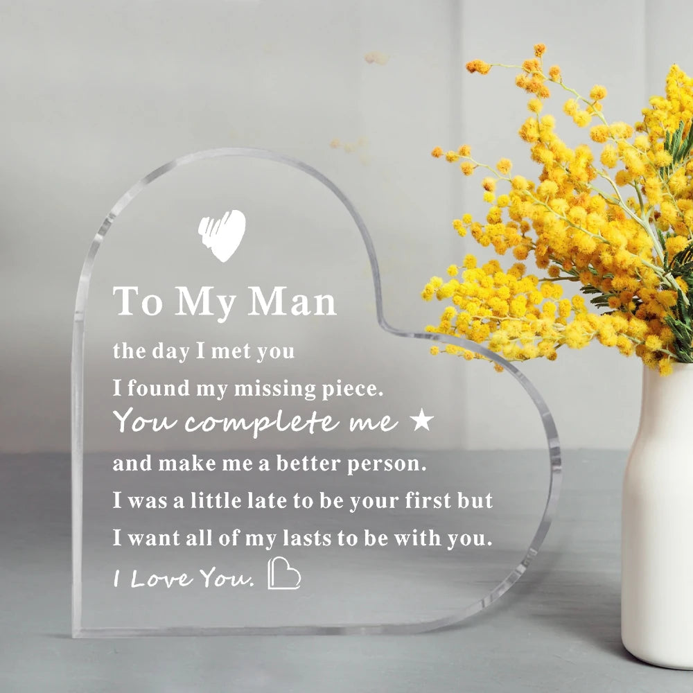 To My Man - Premium Acryl Cadeau voor Hem