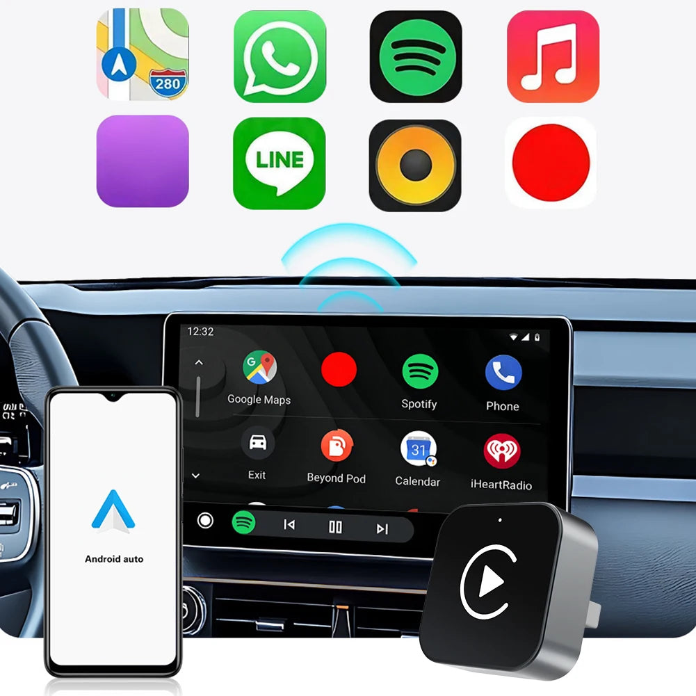 2-in-1 Wireless CarPlay Adapter – Draadloze Android Auto & iPhone Connectiviteit
