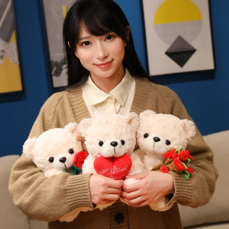 Premium Pluche Beer met Roos - Luxe Valentijnscadeau