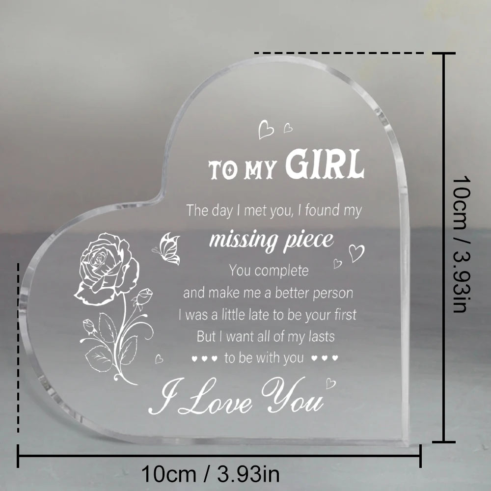 To My Girl - Premium Acryl Cadeau voor Haar
