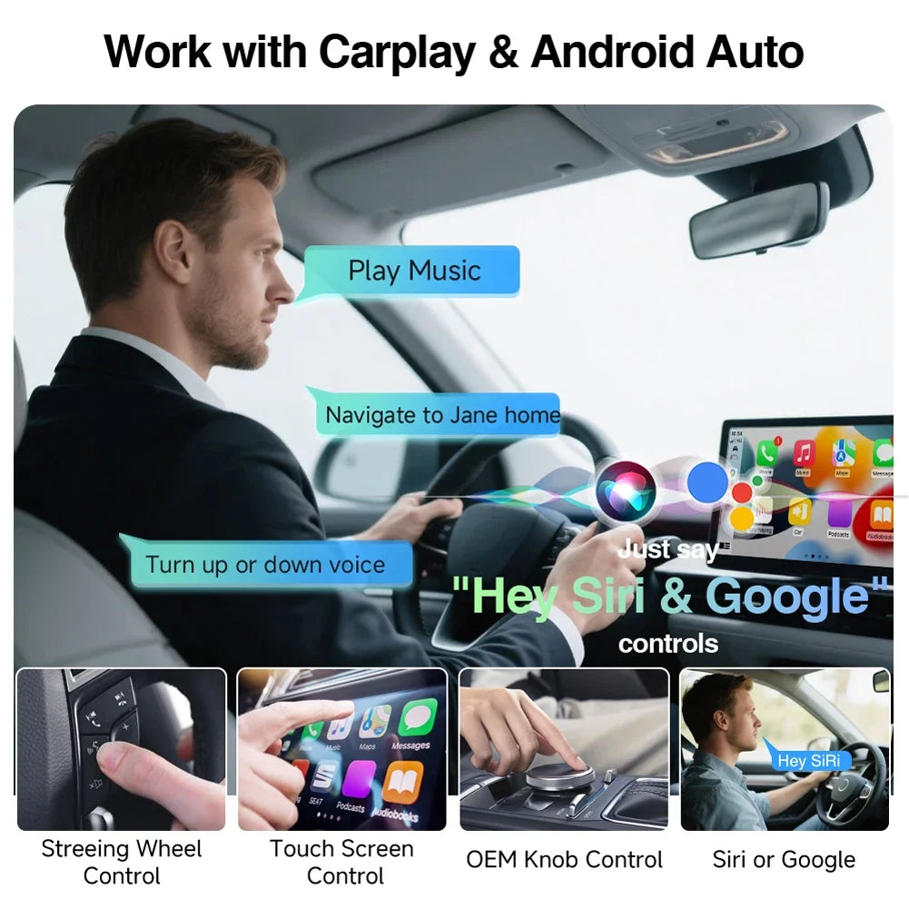 2-in-1 Wireless CarPlay Adapter – Draadloze Android Auto & iPhone Connectiviteit