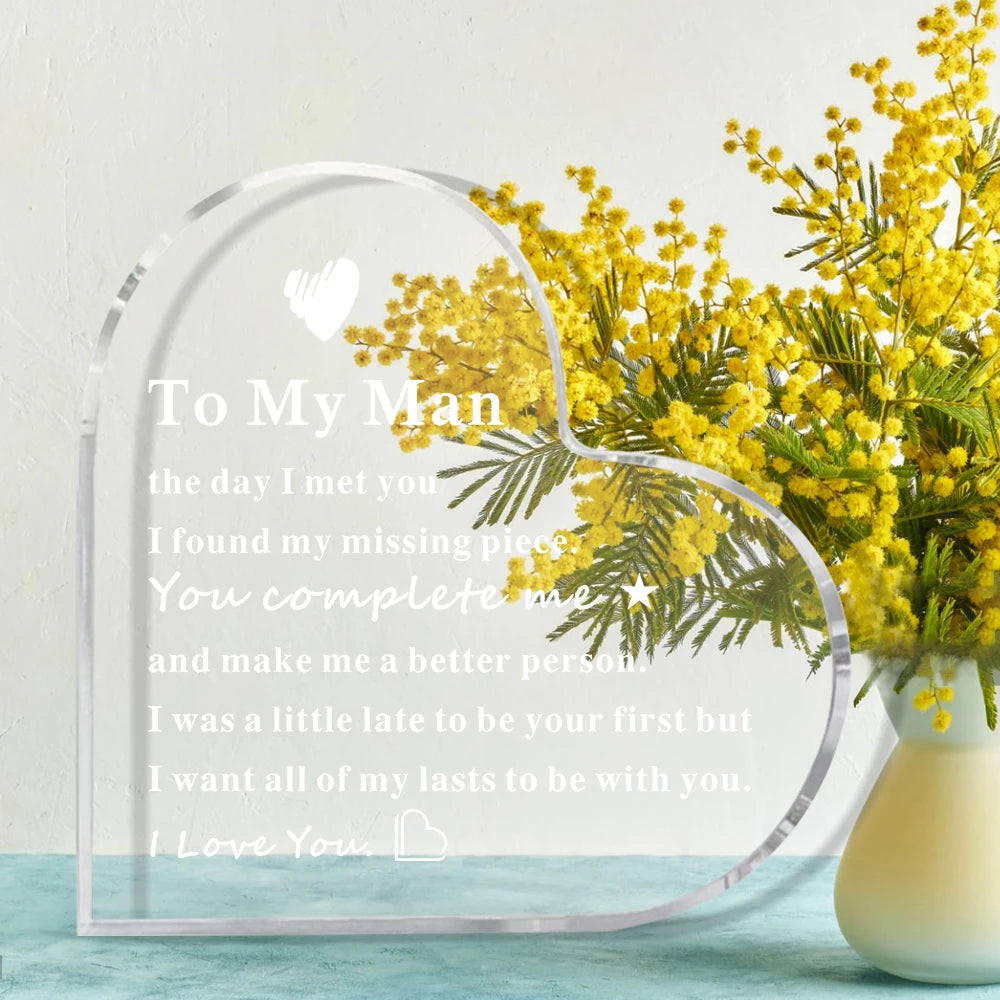 To My Man - Premium Acryl Cadeau voor Hem