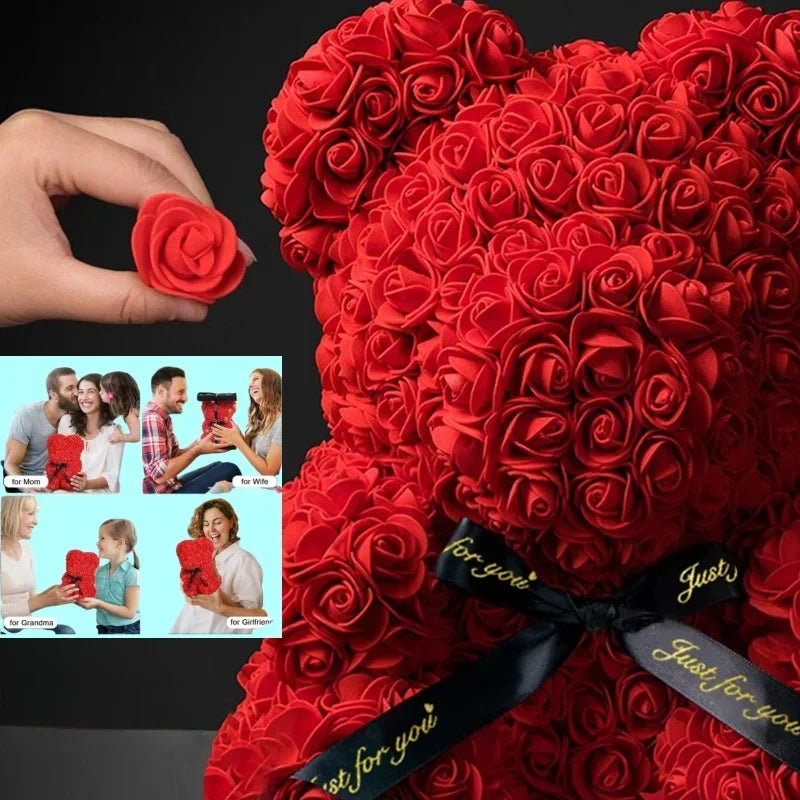 Eternal Rose Teddy Bear - Luxe Rozenbeer voor Bijzondere Momenten