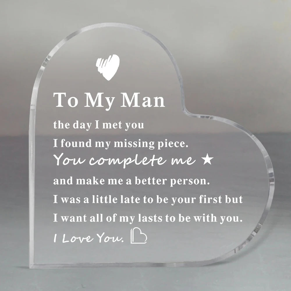 To My Man - Premium Acryl Cadeau voor Hem