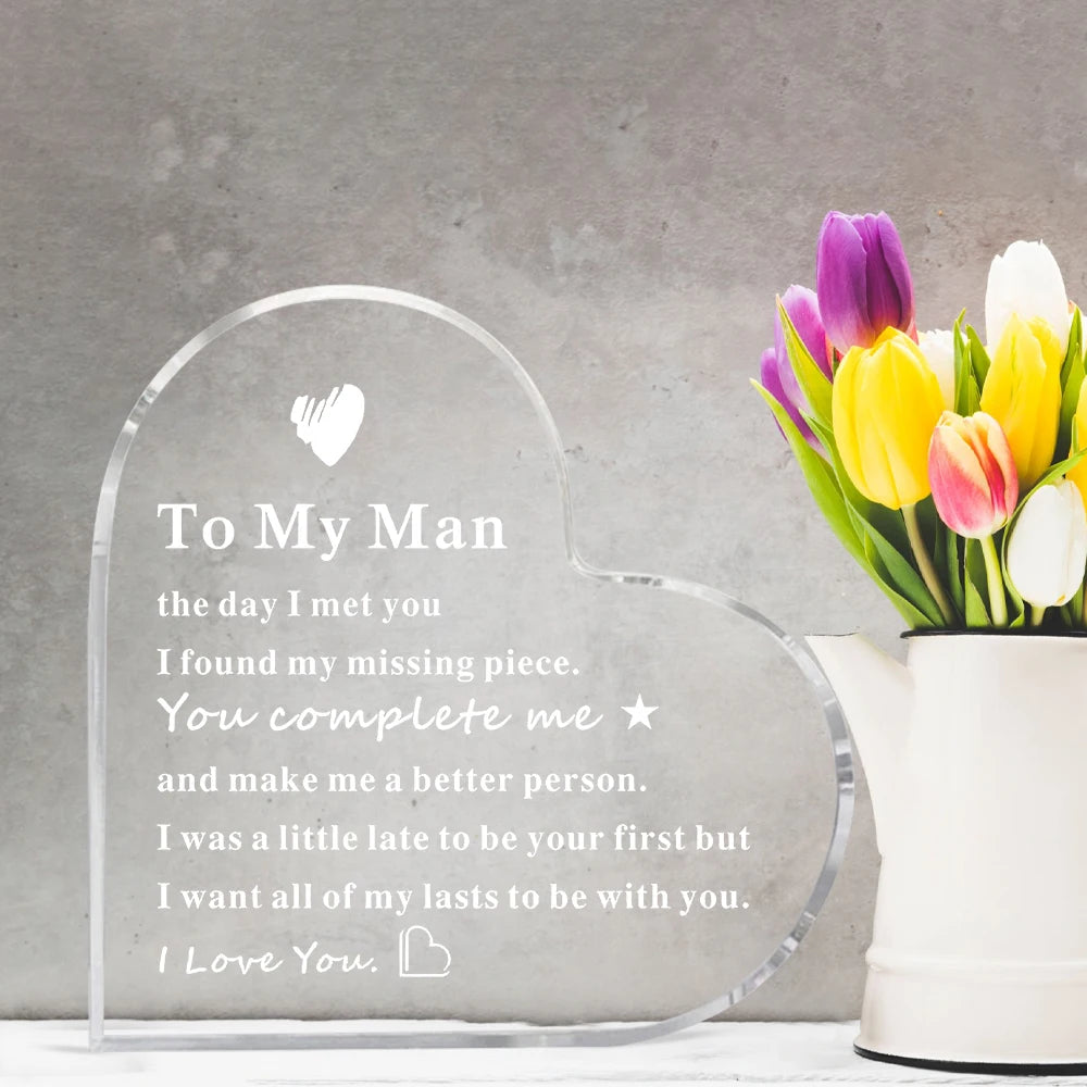 To My Man - Premium Acryl Cadeau voor Hem