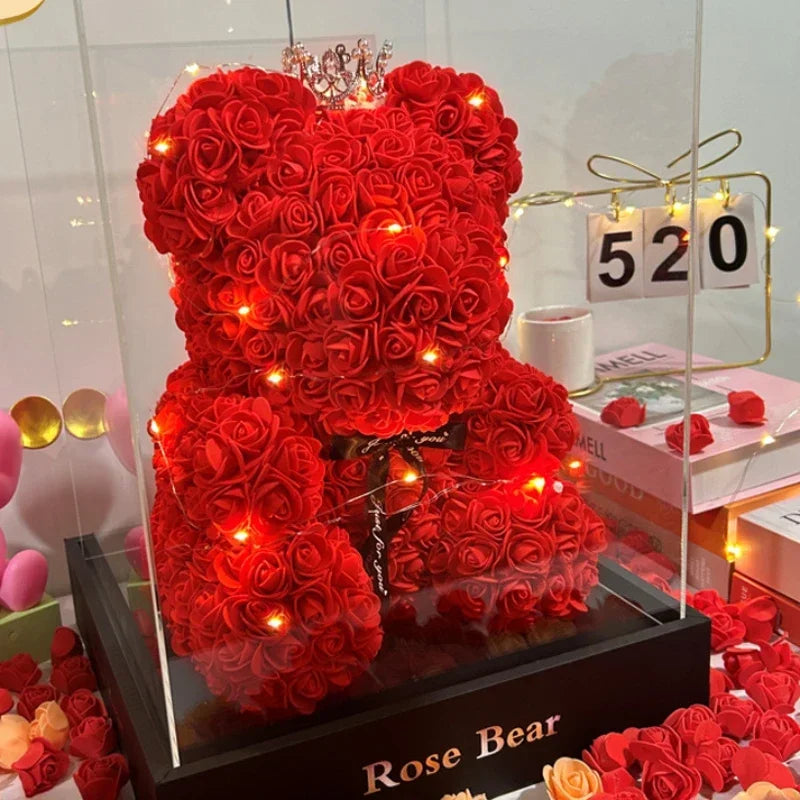 Eternal Rose Teddy Bear - Luxe Rozenbeer voor Bijzondere Momenten