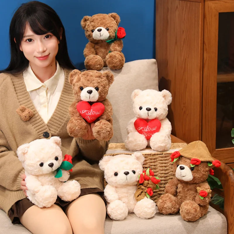 Premium Pluche Beer met Roos - Luxe Valentijnscadeau