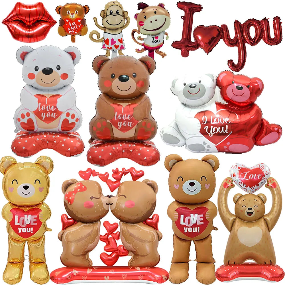 Love Bear Ballonnen - Staande Beervormige Folieballonnen voor Feesten